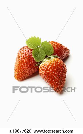 Stock Image - Strawberries on white background. Fotosearch