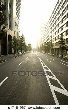 Stock Photo - Street in city, Tokyo prefecture, Kanagawa prefecture, Japan. Fotosearch