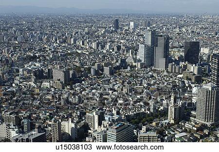 Stock Image - Tokyo cityscape, Tokyo prefecture, Japan. Fotosearch
