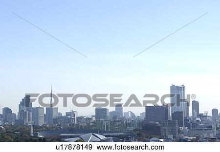 Tokyo cityscape under sky, copy space, Tokyo prefecture, Japan View Large Photo Image Stock Photo - Tokyo cityscape under sky, copy space, Tokyo prefecture, Japan. Fotosearch