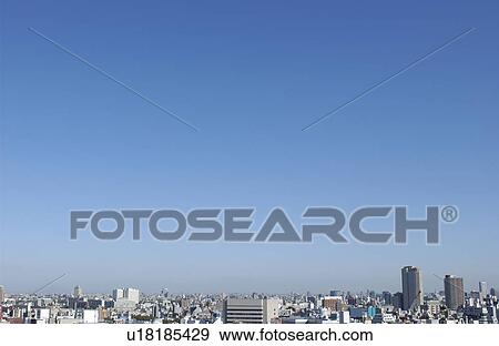 Tokyo cityscape under sky, copy space, Tokyo prefecture, Japan View Large Photo Image Stock Photo - Tokyo cityscape under sky, copy space, Tokyo prefecture, Japan. Fotosearch