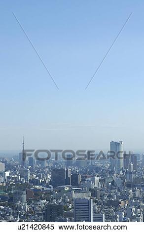Tokyo cityscape under sky, copy space, Tokyo prefecture, Japan View Large Photo Image Stock Photography - Tokyo cityscape under sky, copy space, Tokyo prefecture, Japan. Fotosearch