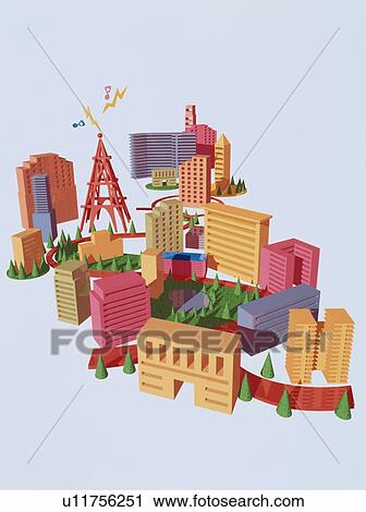 Stock Image - Town image. Fotosearch