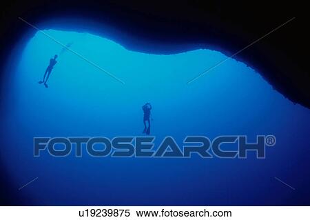 Stock Photography - Two scuba divers underwater. Fotosearch