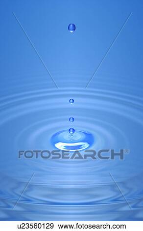Stock Photo - Water drop and rippled water, CG. Fotosearch