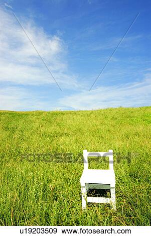 White chair in field, Hayama town, Kanagawa prefecture, Japan View Large Photo Image Stock Photo - White chair in field, Hayama town, Kanagawa prefecture, Japan. Fotosearch