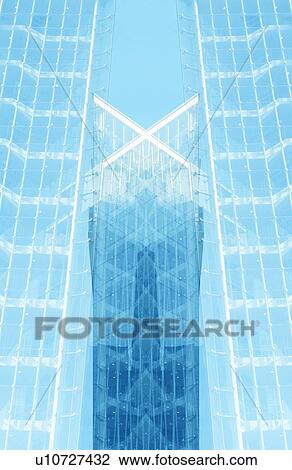 Stock Image - Windows of office building, computer graphic. Fotosearch