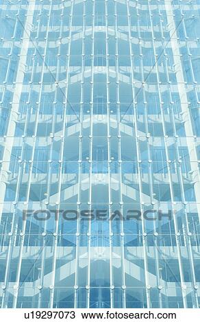 Stock Image - Windows of office building, full frame. Fotosearch