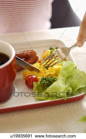 Woman Eating Breakfast View Large Photo Image Stock Image - Woman Eating Breakfast. Fotosearch