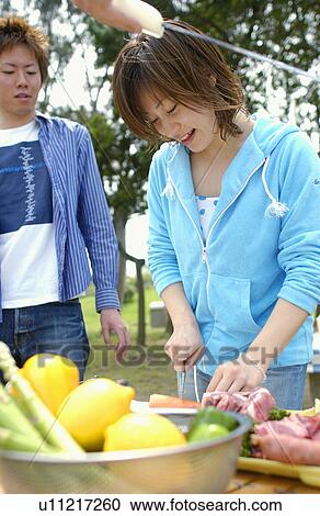 Young People Doing BBQ View Large Photo Image Stock Image - Young People Doing BBQ. Fotosearch