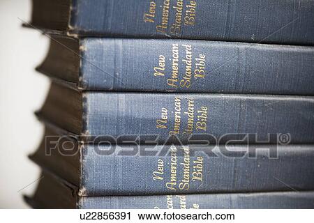 a pile of copies of the new american standard bible View Large Photo Image Stock Image - a pile of copies of the new american standard bible. Fotosearch