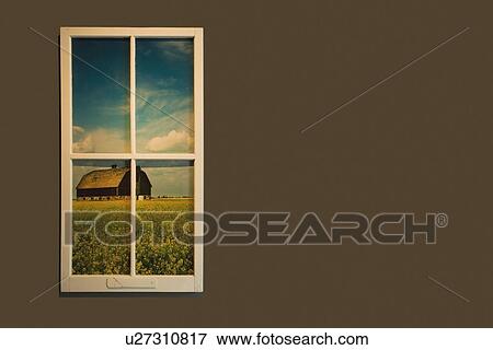 alberta, canada; view of a barn in a field through a window View Large Photo Image Stock Photo - alberta, canada; view of a barn in a field through a window. Fotosearch