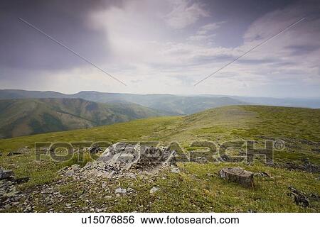 Stock Photograph - dawson city, yukon territory, canada; top of the world highway. Fotosearch