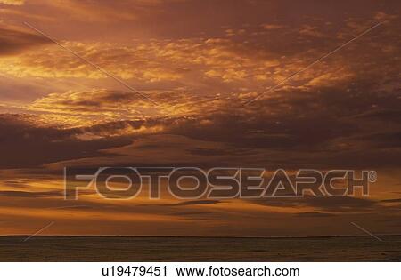 Stock Image - northwest territories, canada; sky over the arctic ocean. Fotosearch