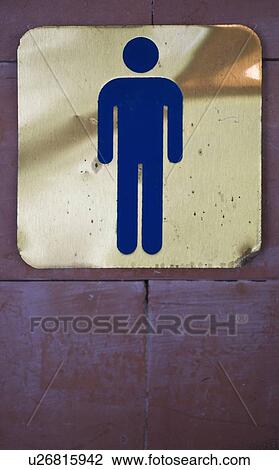 Stock Image - sign for the men's washroom. Fotosearch