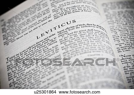 Picture - the new american standard bible open to the book of leviticus. Fotosearch