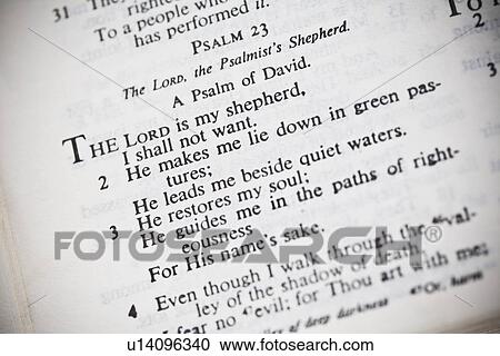 Stock Image - the new american standard bible open to psalm 23. Fotosearch