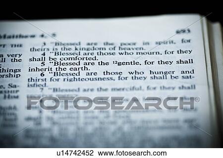 the new american standard bible open to matthew 5: 5, the sermon on the mount (the beatitudes) View Large Photo Image Stock Image - the new american standard bible open to matthew 5: 5, the sermon on the mount (the beatitudes). Fotosearch