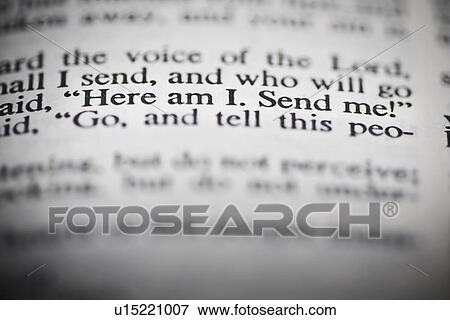 the new american standard bible open to isaiah's commission in chapter 8 verse 6; "here i am. send me! " View Large Photo Image Stock Photo - the new american standard bible open to isaiah's commission in chapter 8 verse 6; "here i am. send me! ". Fotosearch