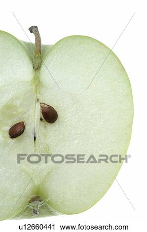 Stock Image - Apple half, close up. Fotosearch