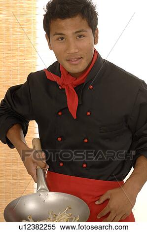 Asian chef with Wok View Large Photo Image Stock Photography - Asian chef with Wok. Fotosearch