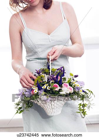Basket with roses, vetches, veronicas and columbines View Large Photo Image Stock Photography - Basket with roses, vetches, veronicas and columbines. Fotosearch