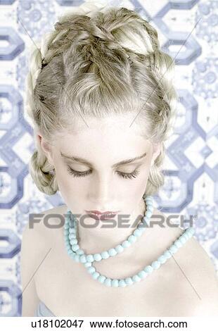 Beautx with pearl necklace View Large Photo Image Stock Photo - Beautx with pearl necklace. Fotosearch