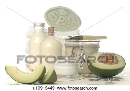Stock Photo - Beauty mask with avocado. Fotosearch