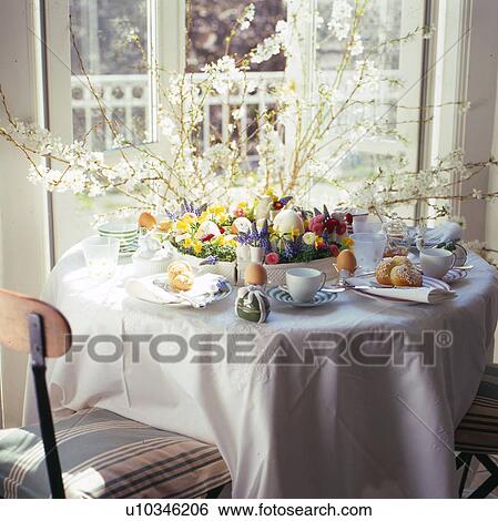 Stock Photograph - Dekorated table for Easter. Fotosearch