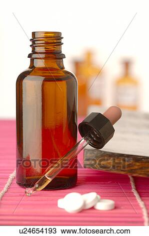 Stock Image - Dr. Schüssler's cell salts pills and a pipette. Fotosearch