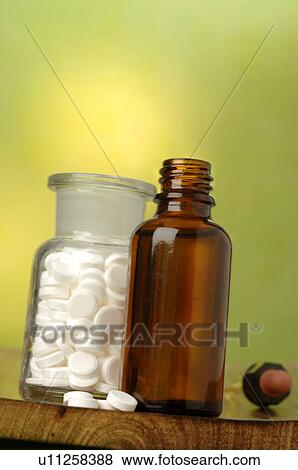 Stock Photo - Dr. Schüssler's cell salts pills bottle and a pipette. Fotosearch