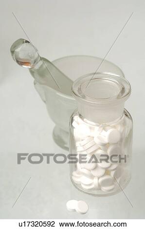 Stock Image - Dr. Schüssler's cell salts pills in a bottle. Fotosearch