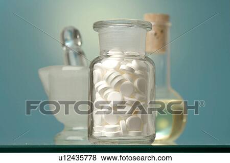 Stock Photo - Dr. Schüssler's cell salts pills in a bottle. Fotosearch