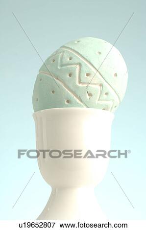 Stock Photo - Easter egg painted with patterns. Fotosearch