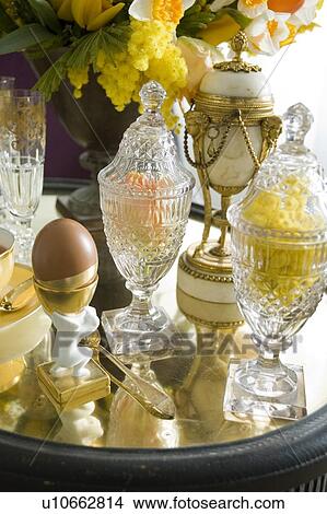 Elegant table with egg cup View Large Photo Image Picture - Elegant table with egg cup. Fotosearch