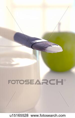 Facial mask with yoghurt, an apple and a brush View Large Photo Image Stock Photo - Facial mask with yoghurt, an apple and a brush. Fotosearch