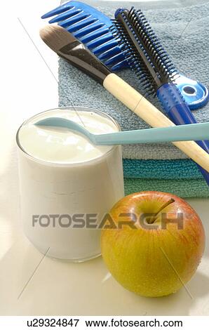 Facial mask with yoghurt View Large Photo Image Stock Photo - Facial mask with yoghurt. Fotosearch