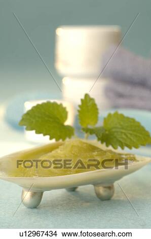 Picture - Foot balm with lavender, sage and rosemary. Fotosearch