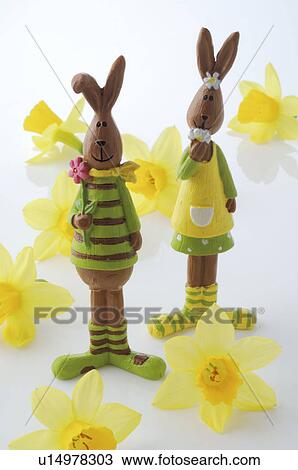 Stock Image - Funny easter bunnies. Fotosearch