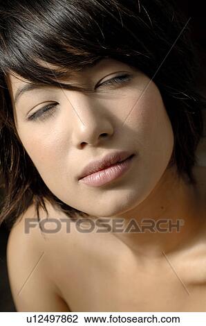 Girl with closed eyes View Large Photo Image Stock Image - Girl with closed eyes. Fotosearch