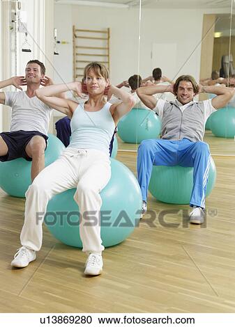 Stock Image - Gym with fit-ball. Fotosearch
