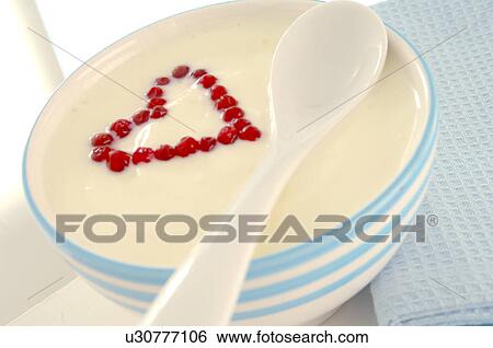 Heart made of red currants in a bowl with yoghurt View Large Photo Image Stock Photograph - Heart made of red currants in a bowl with yoghurt. Fotosearch