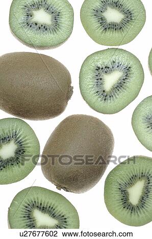 Stock Image - Kiwifruits halved. Fotosearch