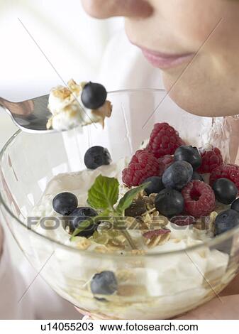 Muesli with berries and quark cheese View Large Photo Image Stock Image - Muesli with berries and quark cheese. Fotosearch