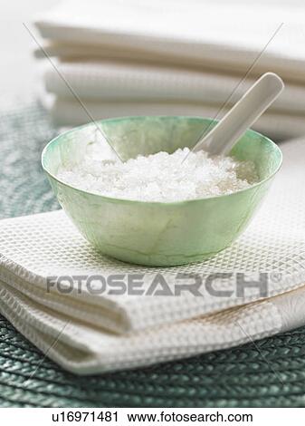 Stock Image - Peeling salts in a bowl. Fotosearch