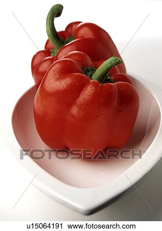 Stock Image - Red paprika peppers. Fotosearch