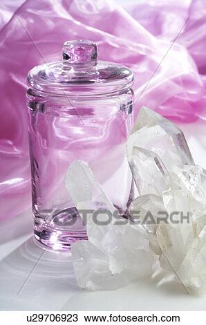 Rock crystal and glass jar View Large Photo Image Stock Image - Rock crystal and glass jar. Fotosearch