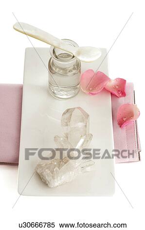 Rock crystal and small bottles View Large Photo Image Stock Photography - Rock crystal and small bottles. Fotosearch