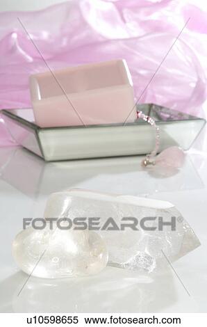 Stock Photography - Rock crystal and soap. Fotosearch