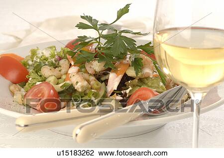Stock Image - Seafood salad. Fotosearch